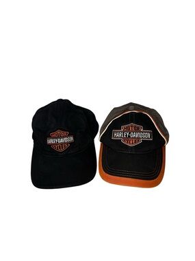 Harley-Davidson Black Logo Baseball Caps - Pair